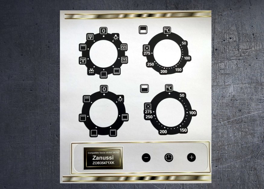 (image for) Zanussi ZOB35471XK compatible fascia stickers. - Click Image to Close