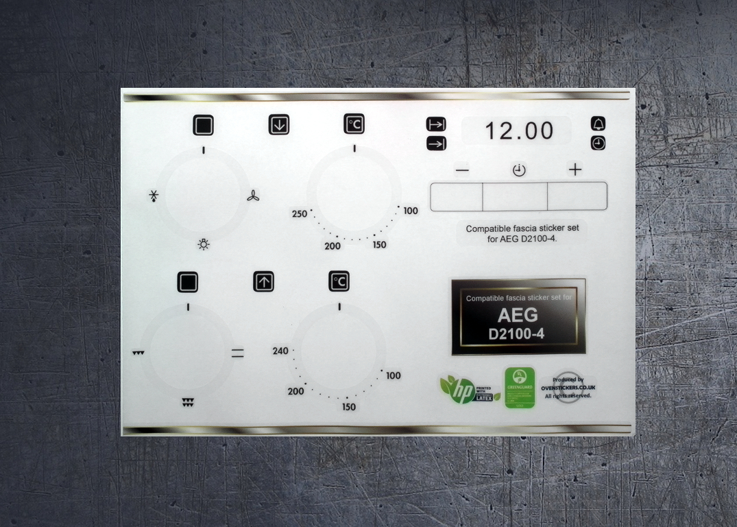 AEG COMPETENCE D2100-4 Sticker set for worn fronts. AEG COMPETENCE D2100-4 Sticker set for worn fronts.